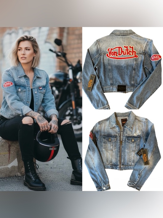 Von Dutch Jackets & Blazers - Von Dutch Y2K Vintage Style Cropped Zip-Front Light Wash Denim Jacket NWT Small